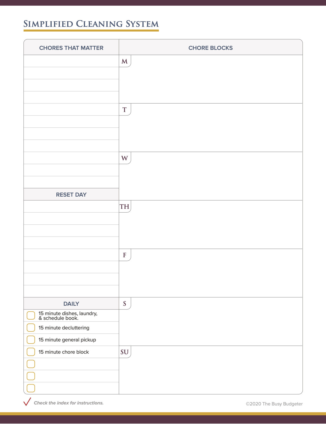 Simplified Cleaning System page