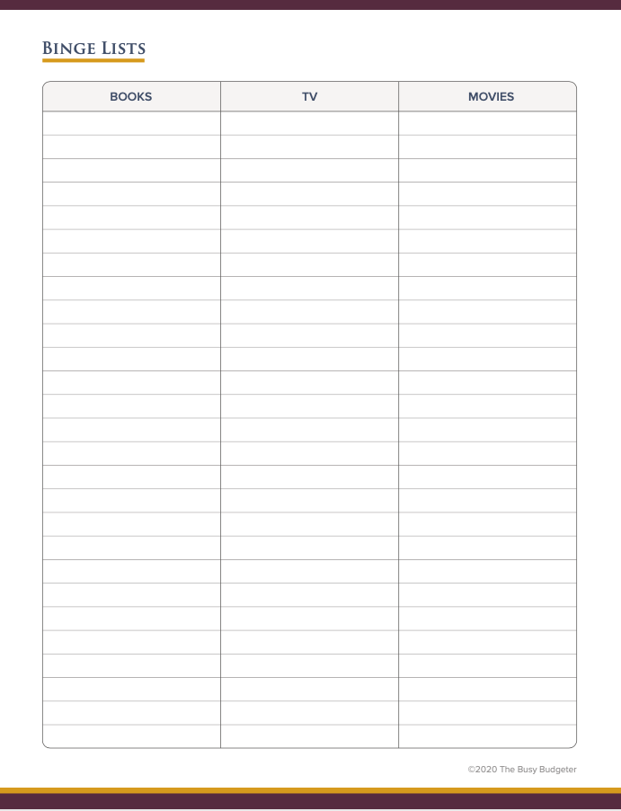 binge List