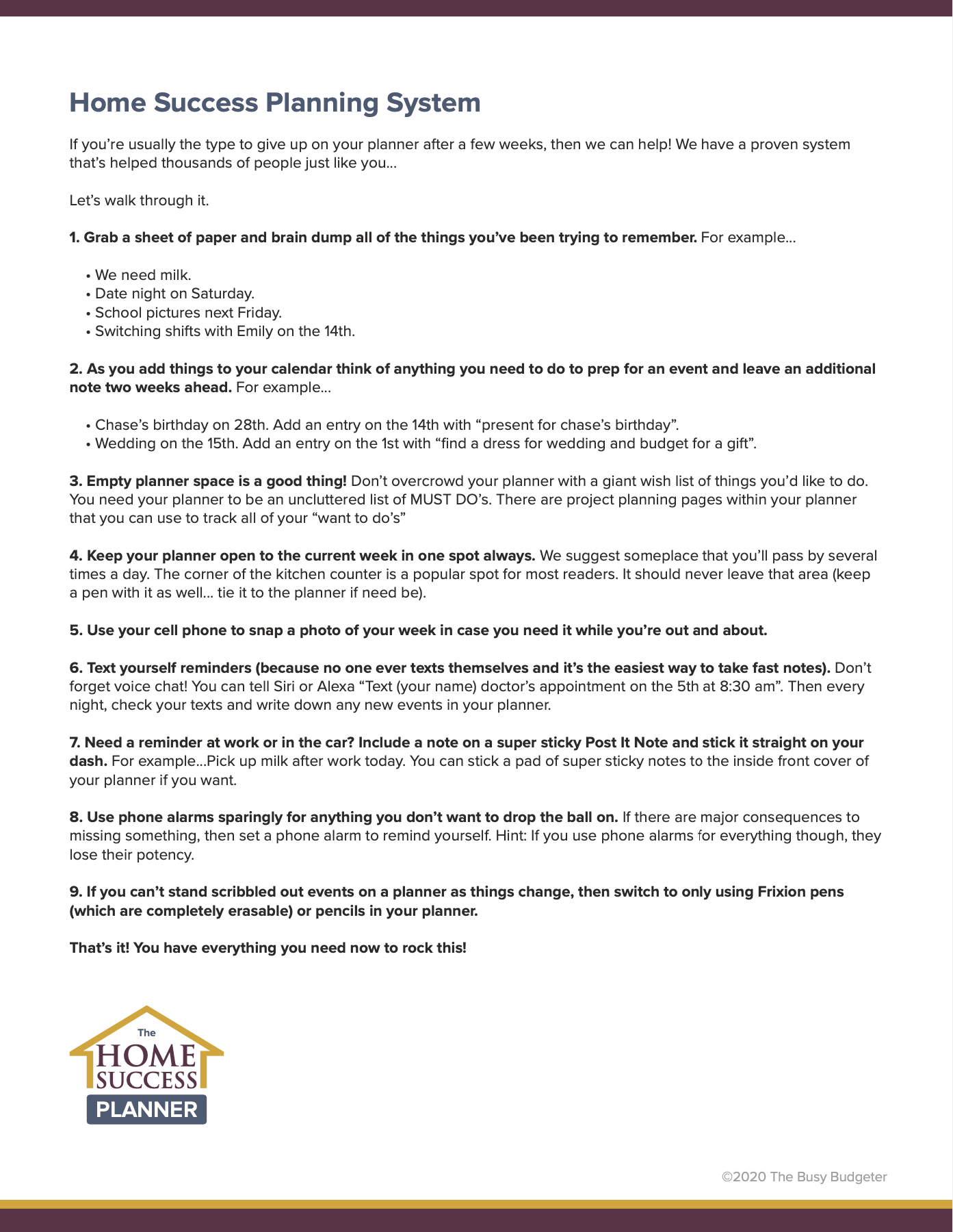 Home Success Planning