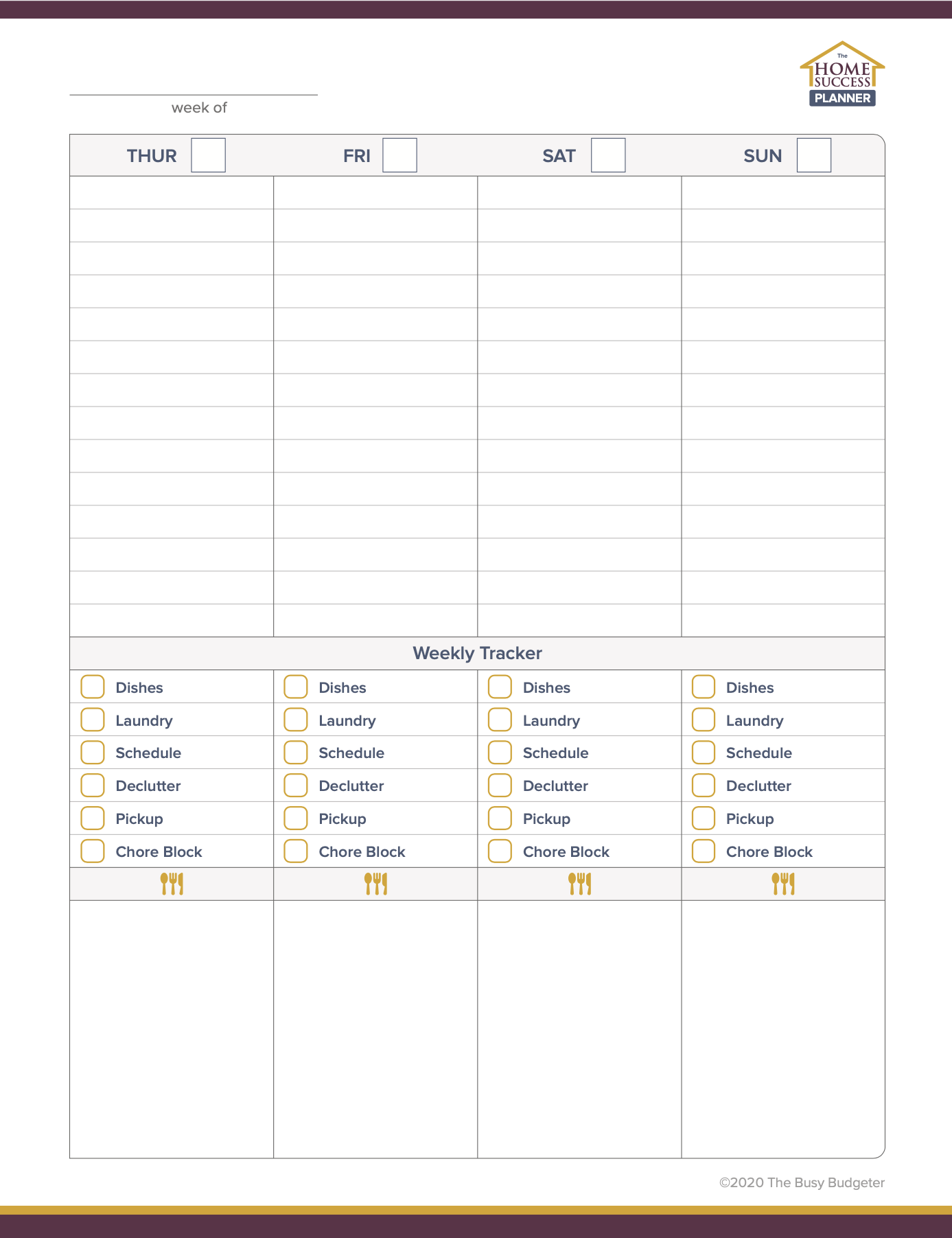 weekly plan page 2